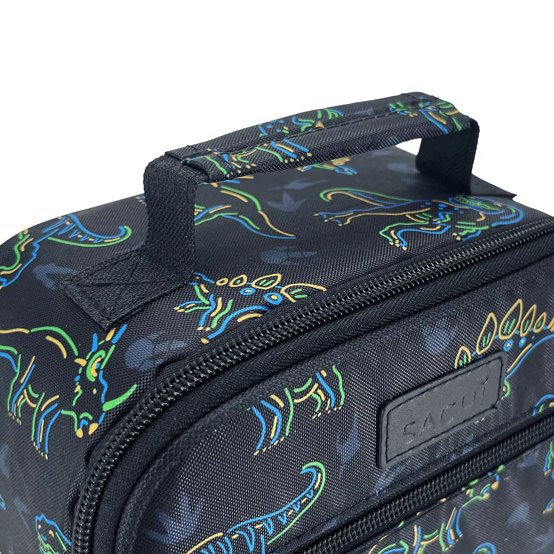 Sachi insulated lunch bag - Neon Dinosaurs