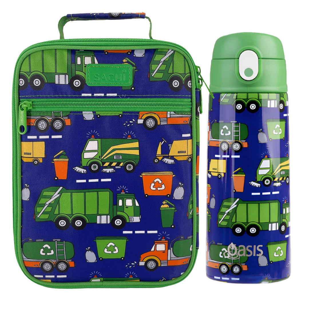 SACHI INSULATED LUNCH BAG & BOTTLE BUNDLE - Trucks