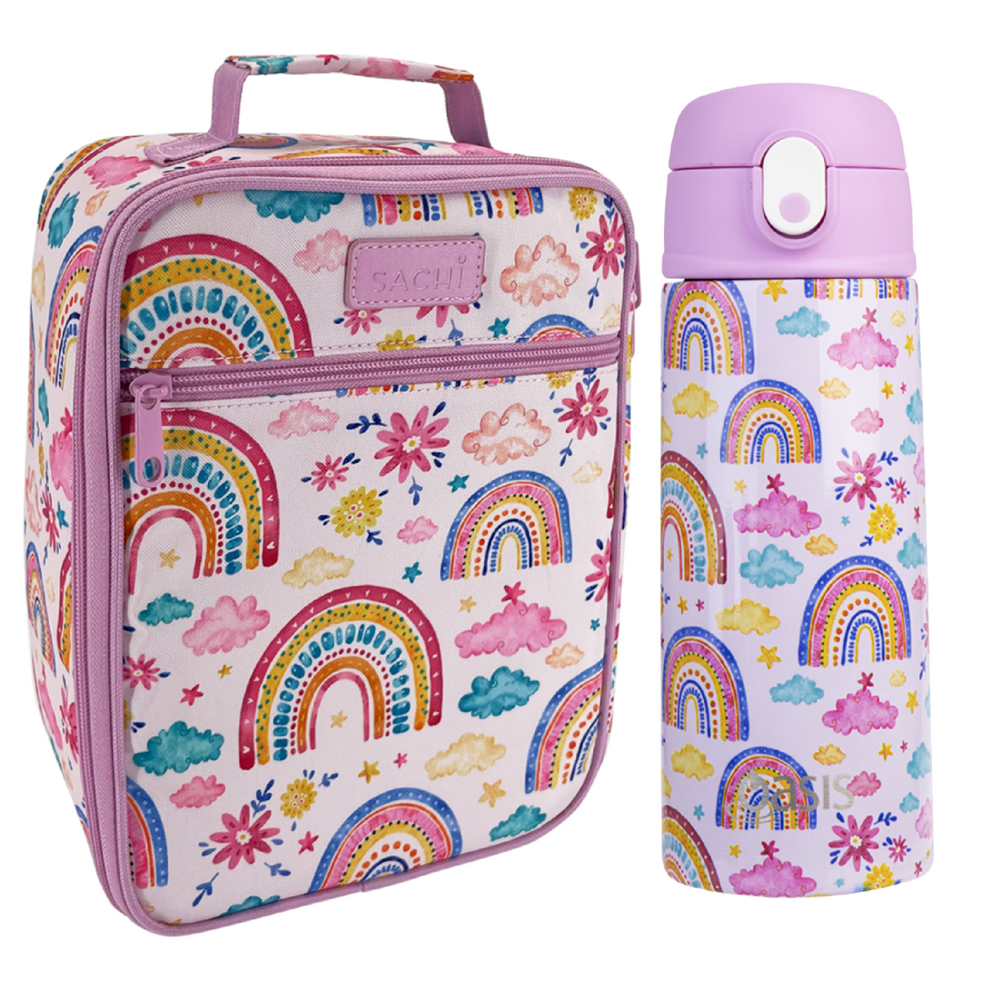 SACHI INSULATED LUNCH BAG & BOTTLE BUNDLE - Rainbow Sky