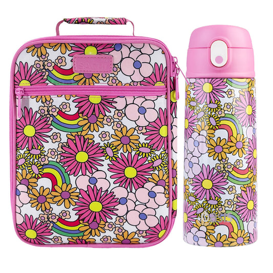 SACHI INSULATED LUNCH BAG & BOTTLE BUNDLE -  Flower Power