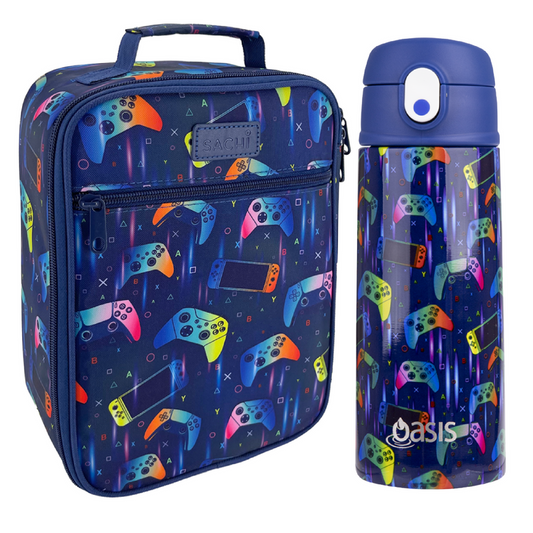 SACHI INSULATED LUNCH BAG & BOTTLE BUNDLE -  Gamer