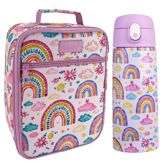 SACHI INSULATED LUNCH BAG & BOTTLE BUNDLE -  Rainbow Sky